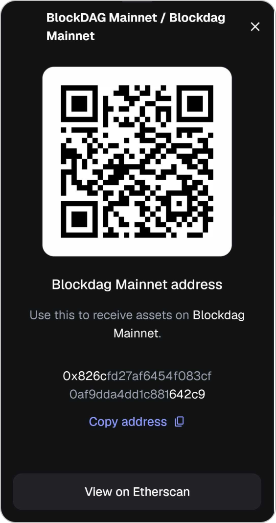 Step 12 - Receive Your BDAG