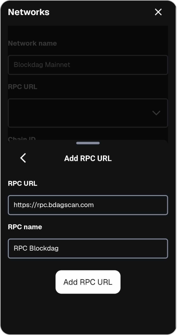 Step 5 - Enter RPC URL Details